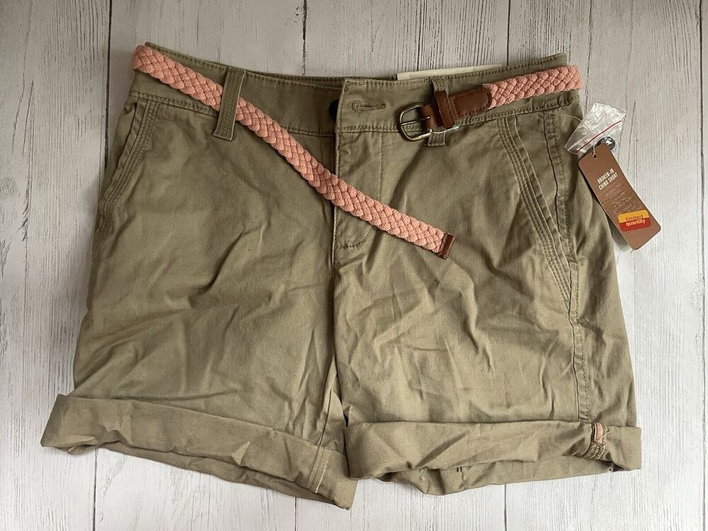 Sonoma Size 2 NWT Women's Khaki Modern Fit Belted Chino Shorts